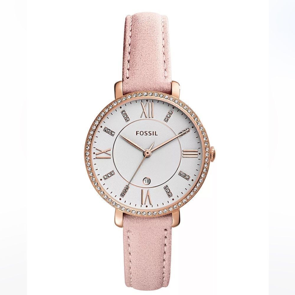 NWT FOSSIL
Women's Jacqueline Blush Leather Strap Watch 36mm